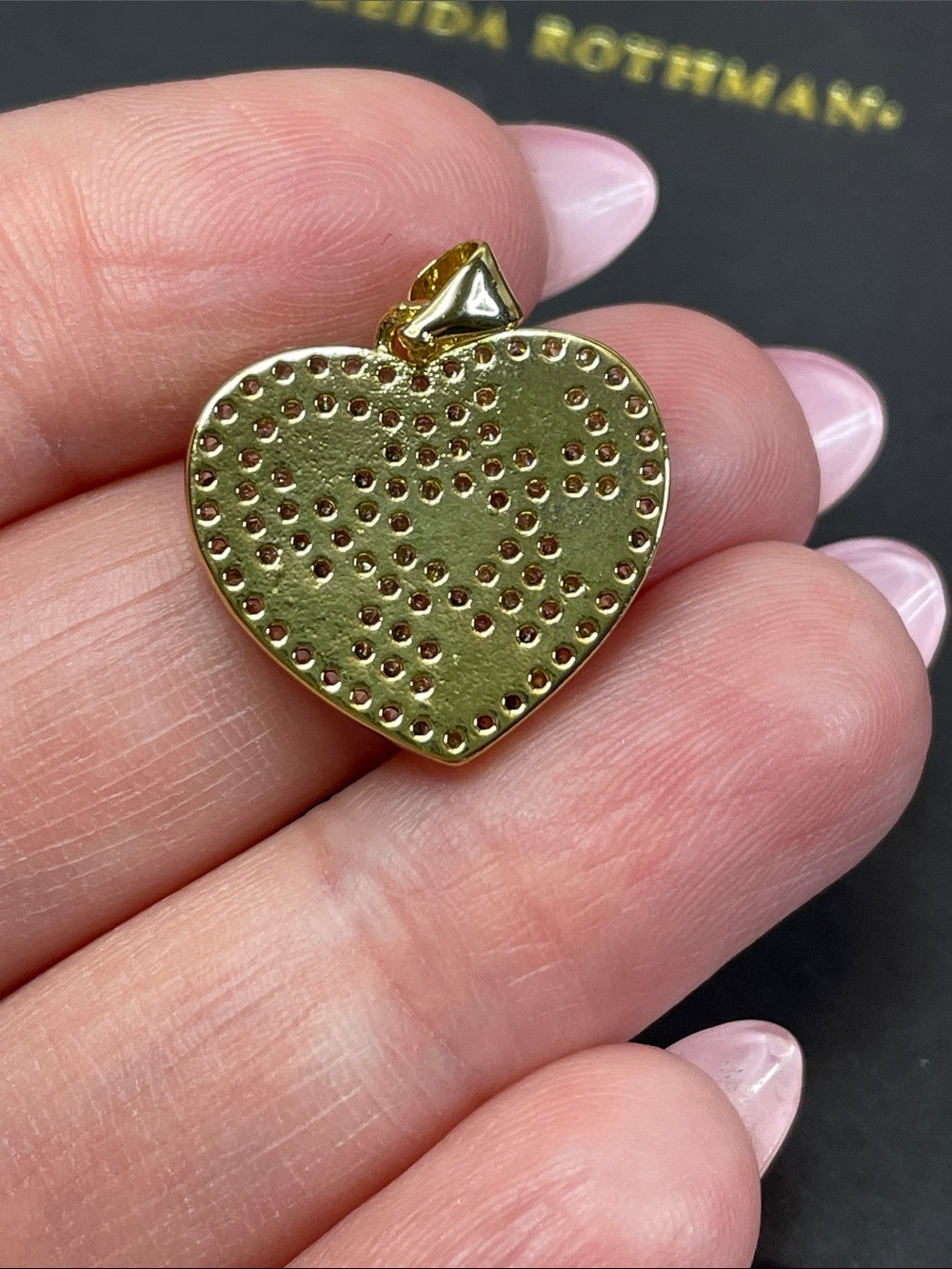 Freida Rothman Gold Heart Necklace Pendant - Picture 5 of 6